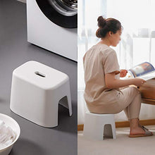 H-M-Shelf Piccolo Sgabello Panco di plastica Bagno per la casa Bagno Basso Sgabello Bagno Sgabello Antiscivolo Sgabello per Bambini Sgabello da caffè Bianco