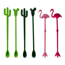 PRETYZOOM 36Pcs Drink Stick Fichi D'india Fenicotteri Cactus Design Agitazione Asta Forniture per Feste Hawaiane per caffè Succo di Latte (Verde Erba 12 Verde Scuro 12 Rosa 6 E ROSEO 6)