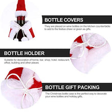 Amosfun Natale Peluche Copri Bottiglia di Vino Set Vestiti Cappello Cartone Animato Resistente Peluche Bottiglia Decor Decorazioni Natalizie 4 Pezzi (Rosso)
