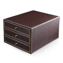 MAATCHH Armadi File File Storage Box File Pelle Desktop Cabinet Tre Strati Casella Informazioni Business Office Forniture Desktop Organizer Box Attrezzature da Ufficio Desktop