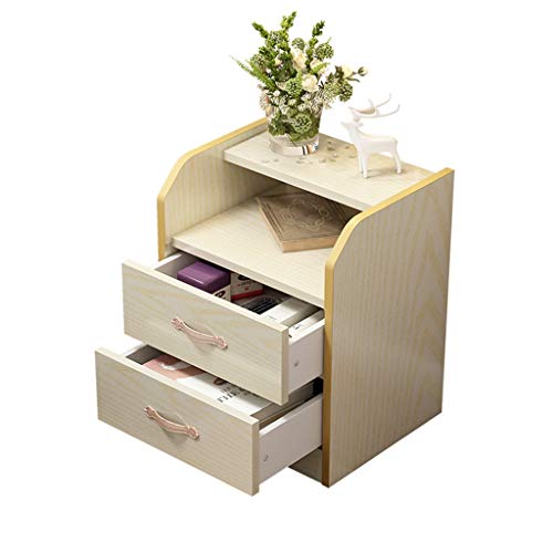 Comodino Nordico, in Legno massello Semplice e Moderno Camera da Letto stoccaggio economia Multifunzione Piccolo Armadio Stretto Contenitore di carico 300 kg-36x30x48 cm FANJIANI