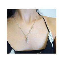 Baoxiaohed Collana in Argento Sterling, Collana in Argento Sterling Cat alla Moda Geometria del Pesce, Adatta per La Festa della Mamma, Regali di Anniversario E Regali di Compleanno
