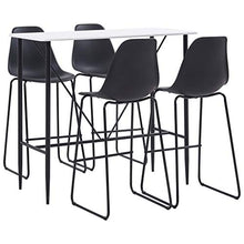 Tidyard Set 5 pz da Bar, Set Tavolino Bar, Set di Mobili per Cucina, Set Bar per la Casa, Set Tavolo e 4 Sedie da Bar Alti, in Plastica