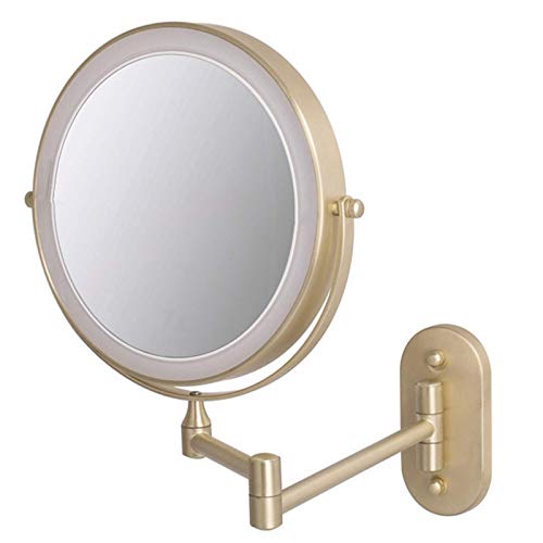 Specchio, Specchio cosmetico per Montaggio a Parete, Specchio per Il Trucco con ingrandimento 10x con luci, Specchio da Bagno bifacciale a 360 °; Specchi da Barba girevoli, Touch Control, USB ChargeG