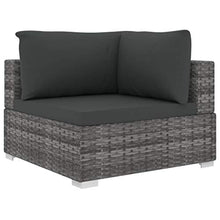 SKM Set Divani da Giardino 13 pz con Cuscini in Polyrattan Grigio