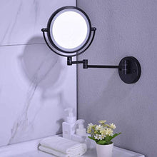 WZDD Specchio per Trucco da Parete, Specchio Ingranditore con Luce LED, Ingranditori 5X Specchio Cosmetico Illuminato, Rotazione a 360° Specchio da Bagno Rotondo