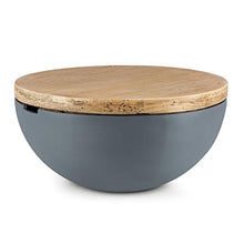 blumfeldt Blockhouse Lounge - Tavolo da Giardino, Basamento in Calcestruzzo, Piano in Legno, 80 x 40 cm (ØxA), Resistente a Intemperie, 2 vani di Presa per Trasporto, Estetica Realistica, Tondo