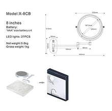 Com Specchio per Il Trucco, Montaggio a Parete Specchio per Il Trucco Illuminato a LED 10X Specchio cosmetico ingranditore a 360 ° Specchio per Il Trucco orientabile su Due Lati, alime