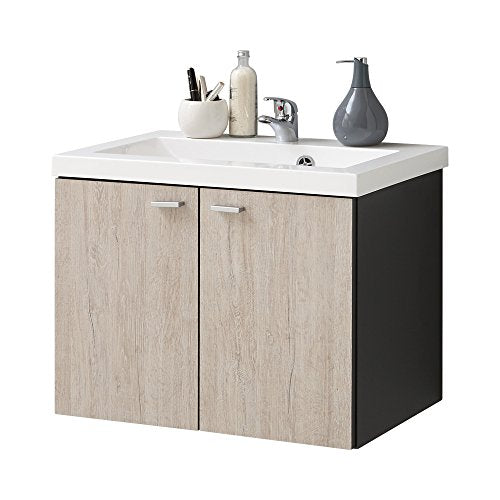 FMD Möbel 933 – 006 mobiletto Nepal 6, 60 x 49,5 x 39 cm, Antracite/sandeiche