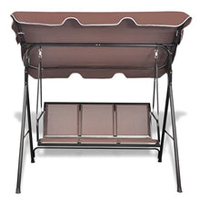 Tidyard Dondolo da Giardino in Acciaio e Poliestere 178 x 112 x 155 cm | Caffè