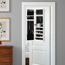 RELAX4LIFE Armadietto Portagioie con Specchio a Figura Intera ({con Striscia Luminosa Interna} 30x8,5x106cm, Bianco)