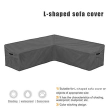 AlaSou - Set di coperture per mobili da giardino, a forma di L, impermeabile, per mobili da giardino, protezione per panca (grigio)