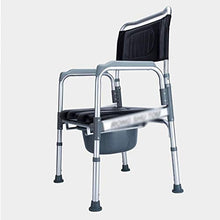 Commode Chair - 3 in 1 Alluminio Pieghevole Portatile Servizi igienici di Sicurezza del Telaio Bagno Doccia Sedile for Anziani Adulti disabili Anziani, Altezza Regolabile