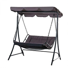 Outsunny Dondolo 2 Posti da Esterno, Giardino, Balcone o Terrazzo con Tettuccio in Poliestere Nero, 160x117x173cm