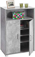 ts-ideen Armadietto Mobiletto Comó 94x60 cm stile moderno con doppia anta e vano aperto. Grigio Cemento