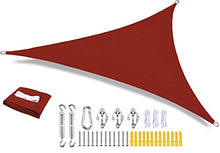 WYYL Tenda a Vela Triangolare, Traspirante Antivento Impermeabile Protezione 98% Solare Anti UV, Vela Ombreggiante, per Giardino Esterni Terrazza Campeggio- Rust Red|| 4x4x4m