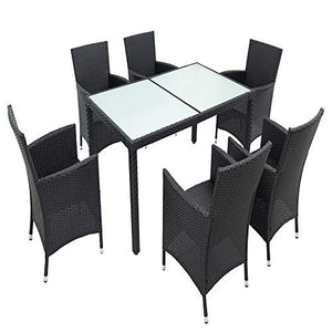 Set Mobili da Giardino Set Mobili da Esterno Set Da Giardino In Rattan Robusto Telaio In Acciaio Con Telaio Da Giardino Tavolino Da Caffè Con Tavolo 6 Sedie Per Arretrati Giardini Balconi Polside