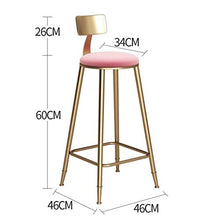 LLT Pratico Sgabello da bar sgabello da cucina Bar Colazione da pranzo in stile sedia contatore moderna Gold Metal frame Soft cuscino di sicurezza del sedile Carico 150 Kg,Rosa,68 cm