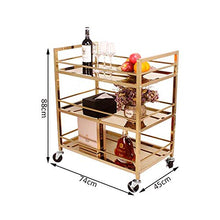 Carrello di Servizio, Carrello del Vino con Ruote in Acciaio Inossidabile a 3 Strati, Veicolo Multiuso Funzionale (Dimensioni: 74 * 45 * 88 cm)