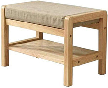 YANG Poggiapiedi Imbottito in Legno Change Scarpe Banco del Pattino tormenta Guardaroba Multifunzione Pouf ottomano Carico 250kg (Color : A, Size : 55x33x36cm)