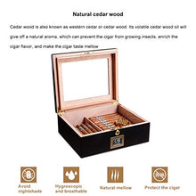 XYF Humidor per Sigari, Humidor Artigianale in Cedro, Scatola Porta Sigari Umidificatore, Legno Massello A umidità Costante Sigillato di Grande capacità, Contiene 35 Sigari