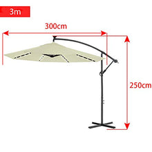 LARS360 Ombrelloni da Giardino per Esterno Gazebo Piscina Giardino Terrazzo, Con Solar LED Colore Beige ø300cm Alluminio Poliestere Parasole con Base a Croce, Protezione UV Impermeabile