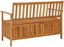 ZRB Baule da Giardino, Bench da Giardino Panche in Legno Solido Patio in Legno di Acacia con braccioli Panchina del Parco per all'aperto,Multibox