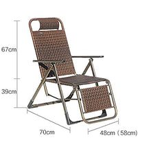 FUFU Sedie a sdraio Lounge Chair Lazy Lounge Chair Sedia pausa pranzo Sedia di vimini Sedia pausa pranzo Beach e reclinabile portatile e sedia a sdraio 70 * 58 * 106 cm (27,5 * 22,8 * 41,7 pollici) Pi