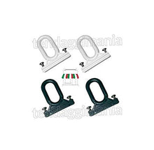 TENDAGGIMANIA Coppia Ricambi Ganci Occhielli per Tenda da Sole a Caduta in PVC Completo di Viti Colori Bianco o Nero (Bianco)