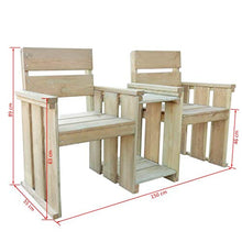 FAMIROSA Panchina da Giardino a 2 Posti 150 cm in Legno Impregnato