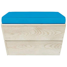 SKM Set Divani da Giardino su Pallet 12 pz con Cuscini Legno Abete (218.2kg) Blu-3700