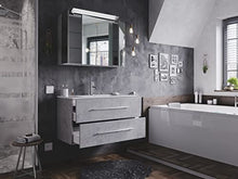 Set di mobili da bagno Firenze 90 2 parti grigio cemento e armadio specchio