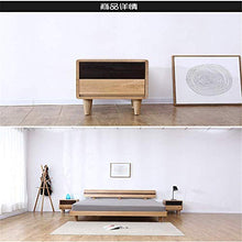 BJLWTQ Legno Solido Giapponese Doppio Colore Comodino White Oak Mobili Camera da Letto Governo di immagazzinaggio Verdi Due Cassetti