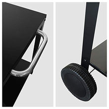 BENEFFITO Portimao – Carrello da barbecue – Tavolo ausiliare per esterno in acciaio con ruote per ferro da stiro, due vassoi, colore: nero