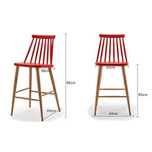 Sgabelli da Bar Barstool Di legno solido addensare Bar Sedie Sedile, contatore creativi for il tempo libero alti sgabelli con schienale, for la cucina Pub Cafe Arredo bar Cucina ( Color : Blue )