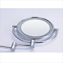 MMWYC Specchio for Trucco a LED/Specchio telescopico Pieghevole for Bagno/Specchio di Bellezza/Specchio bifacciale da Parete for Bagno, 8 Pollici