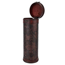 Scatola da vino portatile rotonda in legno vintage singola scatola di vino rosso con manico cucina retrò regalo cremagliere del vino