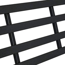 Relaxdays Panca da Giardino Rustica, Seduta a 2 Posti, Arredamento da Esterno, Acciaio & WPC, HPL 83 x 122 x 59 cm, Nero, Acciaio, plastica