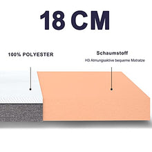 Molblly Materasso 100 x 200 cm arrotolabile in una scatola a 7 zone, ortopedico, 100 x 200 cm, in schiuma fredda, materasso ergonomico per un sonno riposante, altezza 18 cm, grado di durezza H3