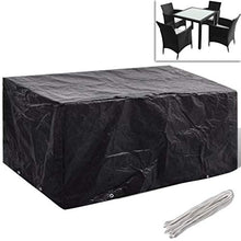 Lechnical Pratico Set di 2 Fodere per mobili da Giardino, Fodera per mobili da Giardino in polietilene Nero, Set 2 Pezzi 180 x 140 x 90 cm (Lunghezza x Larghezza x Altezza) -con 8 Fori