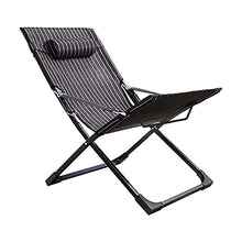 LINGZE Poltrone da Giardino, Sdraio da Giardino, Sdraio da Esterno, Pieghevoli Multiposizione, sedie Relax con Cuscini in Spugna, Nero