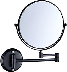 GJX Specchio Trucco Specchio di Trucco, vanità specchi, Bagno Installazione Adesivo 8 Pollici Specchio Nero Doppio Laterali 3 Volte ingrandita Parete Appeso Pieghevole Specchio da Toilette