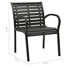 vidaXL 2X Sedie da Giardino Classiche Sedute Poltroncine con Braccioli Ricurvi Robuste Elegante Arredi da Esterno Grigio in Legno e Acciaio