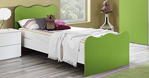 Zucca Mobili Letto Singolo Onda Verde