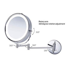 Specchio Specchio Luminoso Parete HD Specchio da Toilette Pieghevole telescopica Portatile Bagno Lente d'Ingrandimento, Specchio da Trucco Ingrandire