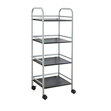 YIN YIN Carrello per Ripiani Cremagliera Multi Livello Cucina in Metallo 4 Strati cremagliera Bagno Grande Soggiorno 40X32X100 Argento Carrello a rulli (Size : 40X32X100CM)