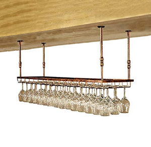 MoDi Wine Rack Wine Glass Rack Supporto di Vetro di Vino Scaffale, Wine Glass Rack Champagne Vetro Rack Vetro cremagliera del Supporto del soffitto del Vino Hanging Vino Calici Rack (Bronzo Red)