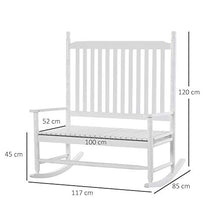 giordano shop Panchina 2 Posti a Dondolo da Giardino 117x85x120 cm in Legno di Pioppo Bianco