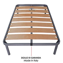 SomnusSana - Rete in Ferro con Piedi e Doghe Larghe in Legno cm 105x195 H30 Una Piazza Mis. Personalizzata