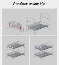 LYM &ripiano di stoccaggio Mensole da Cucina, Tavolo di stoccaggio for la casa Rack di stoccaggio Rack Multifunzione - Doppio Strato Scaffale di Finitura